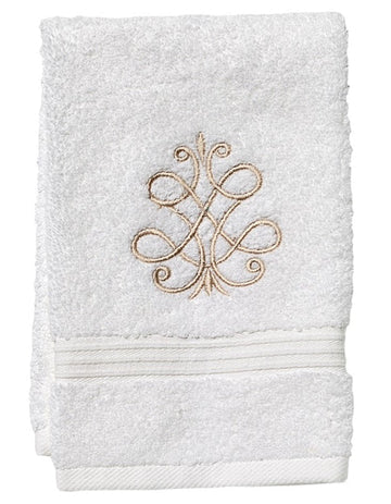 Guest Towel, Terry, Embroidered Scrolls
