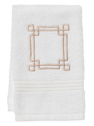 Guest Towel, Terry, Embroidered Scrolls