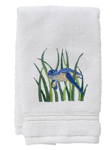 Guest Towel, Terry, Embroidered Sea Life