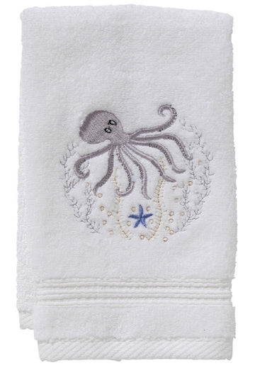 Guest Towel, Terry, Embroidered Sea Life