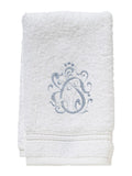 Guest Towel, Terry, English Scroll (Duck Egg Blue)