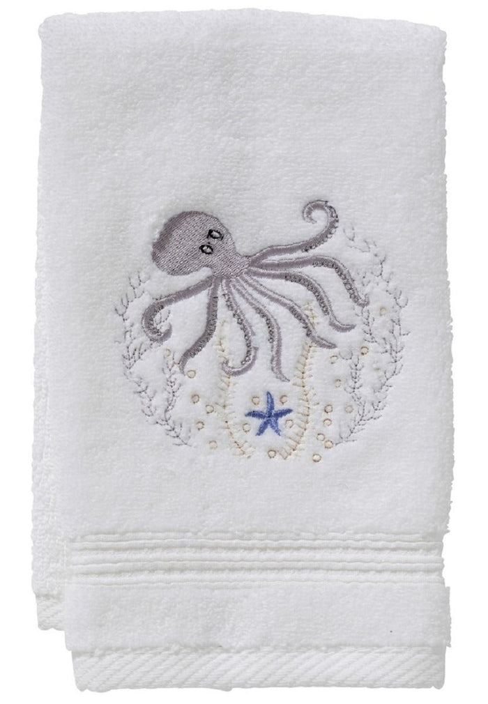Guest Towel, Terry, Octopus (Pewter)