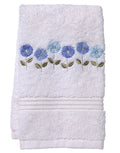 Guest Towel, Terry, Row of Flowers (Blue)