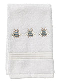 Guest Towel, Terry, Three Napoleon Bees (Duck Egg Blue)