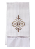 Guest Towel, Waffle Weave, Amalfi Scroll (Taupe)