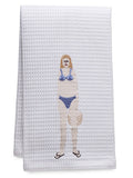 Guest Towel, Waffle Weave, Bikini Girl (Blue)