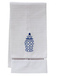 Guest Towel, Waffle Weave, Ginger Jar Chain-Links (White)