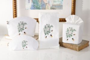 Guest Towel, Waffle Weave, Honey Bees