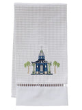 Guest Towel, Waffle Weave, Pagoda & Palm Trees