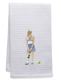 Guest Towel, Waffle Weave, Pickle Ball Girl