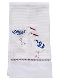 Guest Towel, Waffle Weave, Sandpipers (White/Blue)