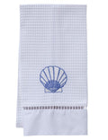 Guest Towel, Waffle Weave, Scallop (Blue)