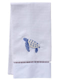 Guest Towel, Waffle Weave, Sea Turtle (Blue)