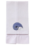 Guest Towel, Waffle Weave, Striped Nautilus (Blue)