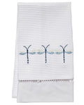 Guest Towel , Waffle Weave, Three Twilight Dragonflies (Blue)