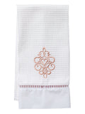Guest Towel, Waffle Weave, Tuscan Scroll (Beige)