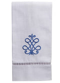 Guest Towel, White Linen/Cotton & Ladder Lace Embroidered