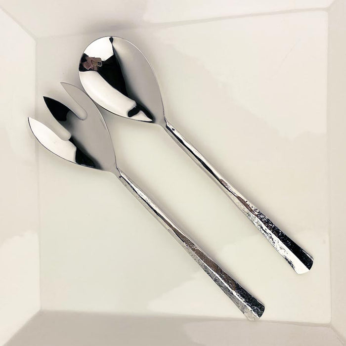 Salisbury Hammered Salad Servers | Koop.co.nz