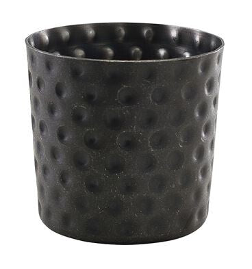 Hammered Serving Cup Vintage Steel Black 8.5 X 8.5cm (Box Of 12)