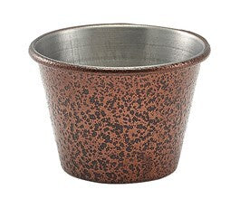 Hammered Stainless Steel Ramekin Copper 2.5oz 5.7 x 4cm (Box Of 24)