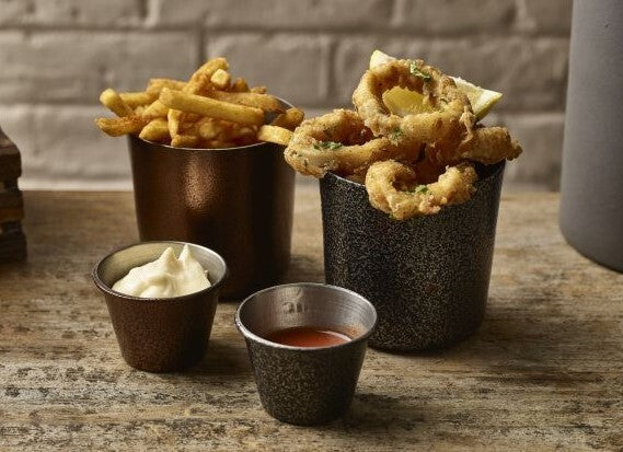 Hammered Stainless Steel Ramekin Copper 2.5oz 5.7 x 4cm (Box Of 24)