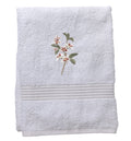 Hand Towel, White Cotton Terry, Apple Blossom