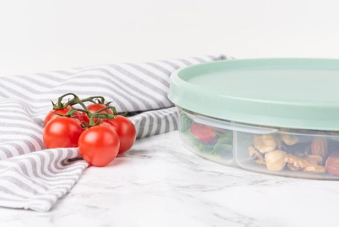 Harfield 3 Compartment Food Container With Lid 21cm Dia x 4.5cm High (496)