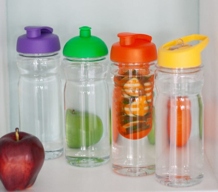 Harfield Copolyester Water Bottle 600ml Clear With Coloured Spout Lid (485)