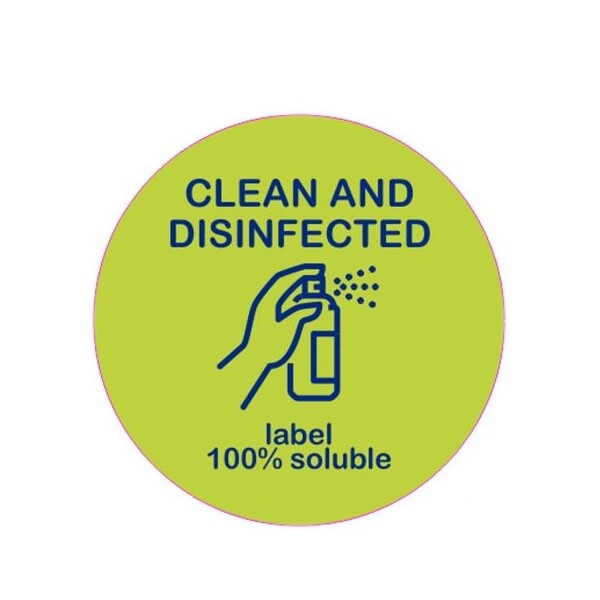 Harfield Removable Clean And Disinfected Round Label Box Of 1000 (820Dis)