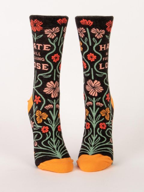 Hate Will Fucking Lose W-Crew Socks BLUEQ