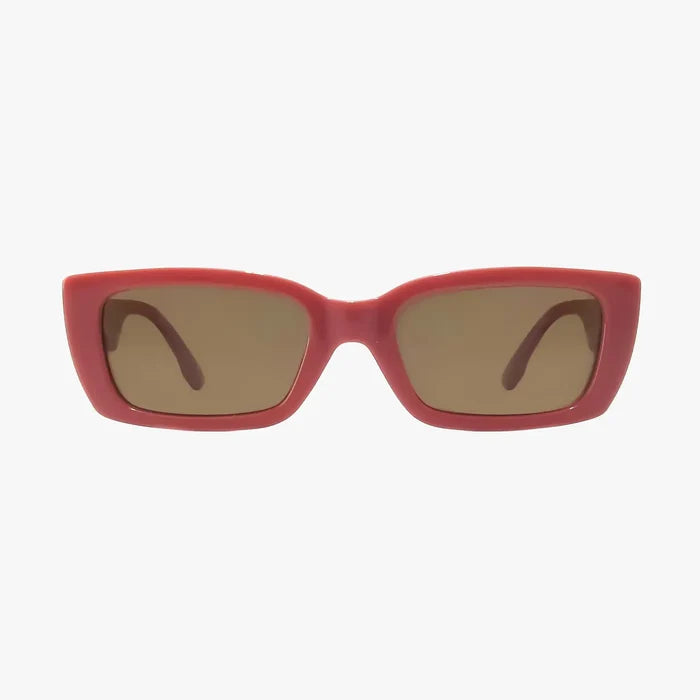 Haven Rose Clay Polarized Fashion Rectangle Sunglasses