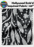 Hollywood Embroidered Sequined Fabric | Ivory Meadow