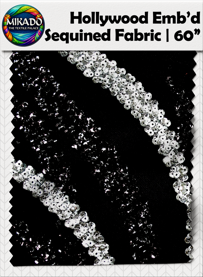 Hollywood Embroidered Sequined Fabric | Nebula Wave