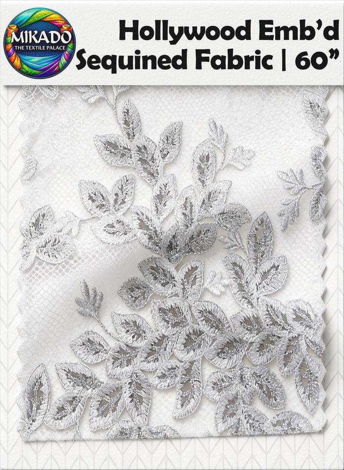 Hollywood Embroidered Sequined Fabric | Regal Laurel