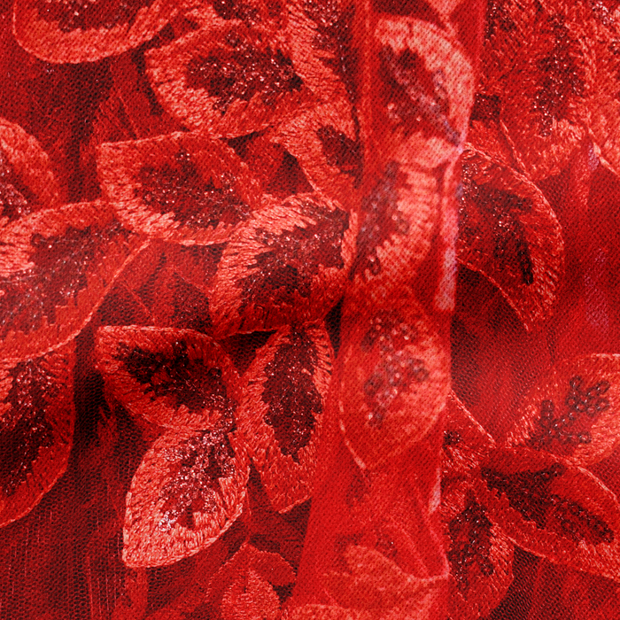 Hollywood Embroidered Sequined Fabric | Regal Laurel