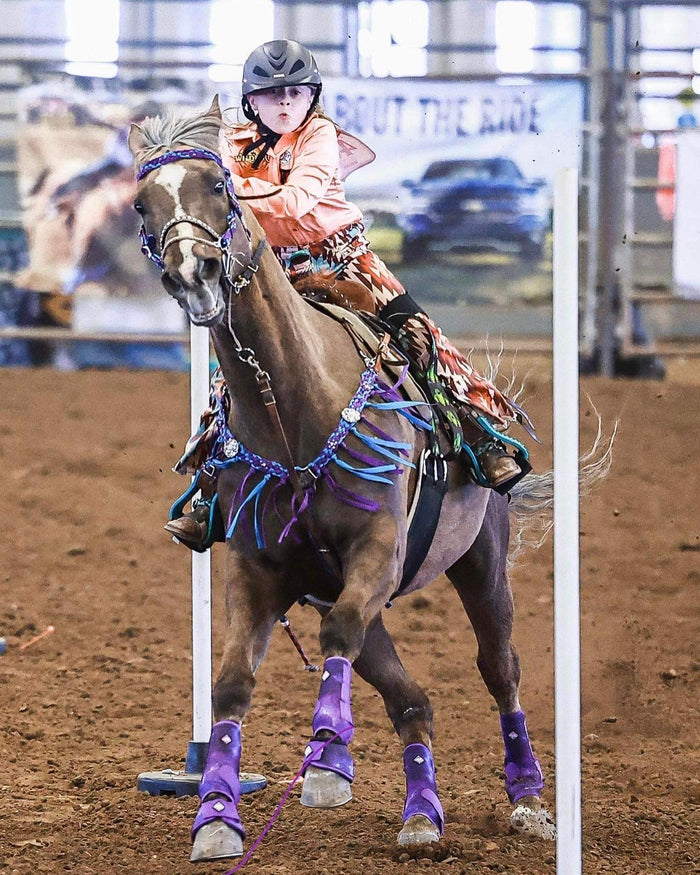 horse mule tape tack set,  (fringe breast collar, wither strap, reins, and bridle) - Tiffanys Braided Tack LLC