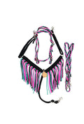 Hot pink, green turquoise, and black horse or pony Tack set - Tiffanys Braided Tack LLC