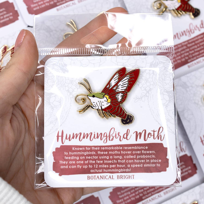 Hummingbird Moth Enamel Pin