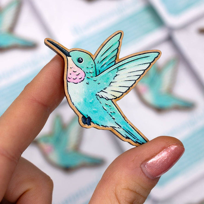 Hummingbird Wood Pin