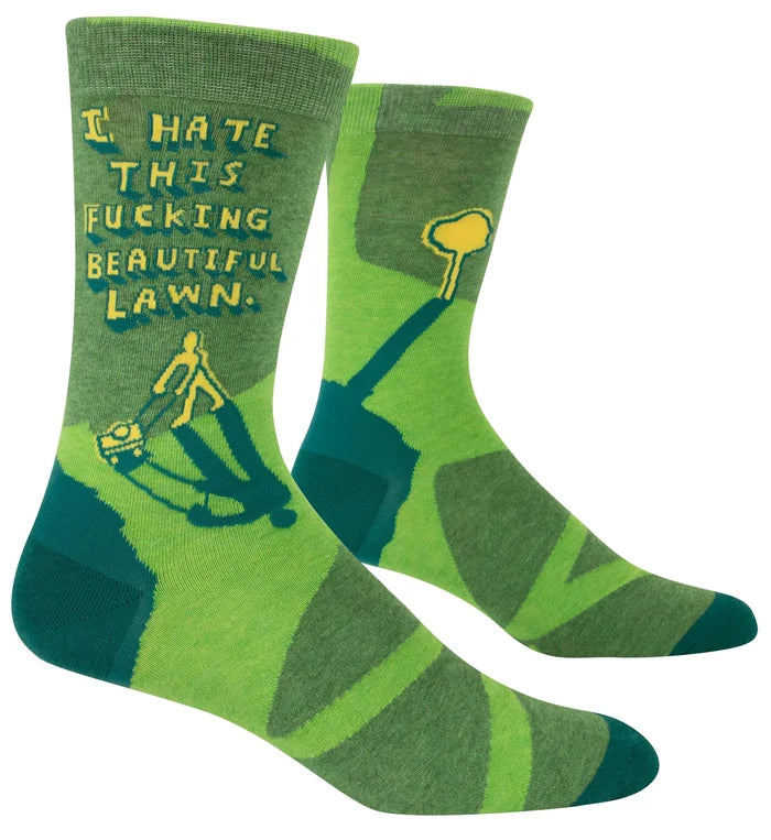 I Hate This Fucking Beautiful Lawn Men's Crew Socks