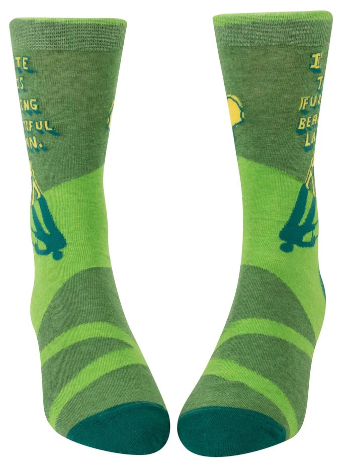 I Hate This Fucking Beautiful Lawn Men's Crew Socks