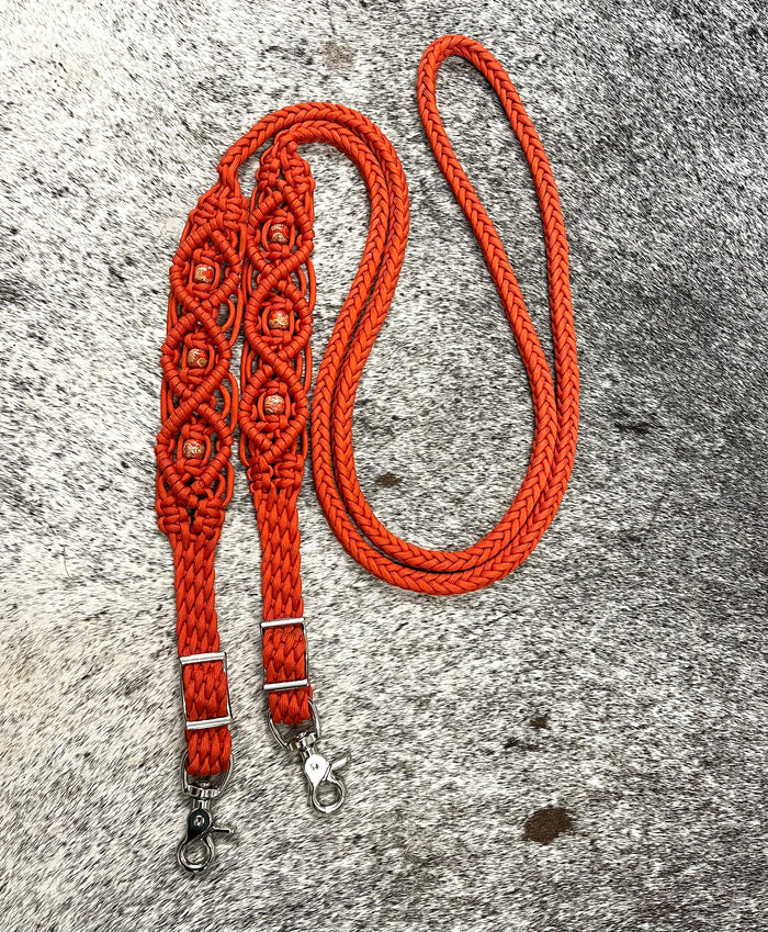 8' Fancy  braided loop reins - Tiffanys Braided Tack LLC
