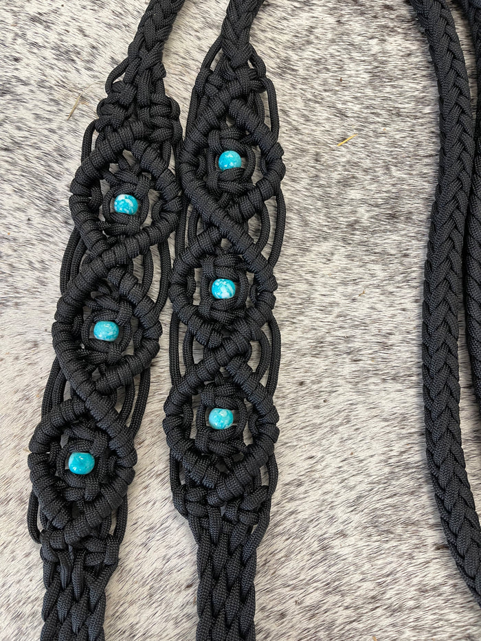 8' Fancy  braided loop reins - Tiffanys Braided Tack LLC