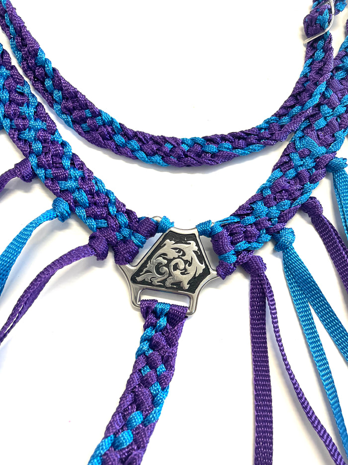 horse mule tape tack set,  (fringe breast collar, wither strap, reins, and bridle) - Tiffanys Braided Tack LLC