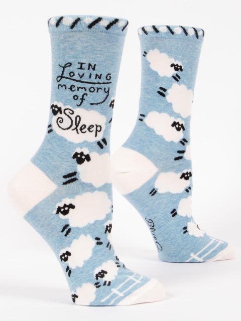 In Loving Memory Of Sleep W-Crew Socks BLUEQ