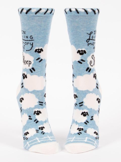 In Loving Memory Of Sleep W-Crew Socks BLUEQ