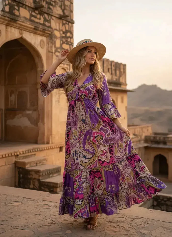 Indian Cotton Cardigan Women Maxi beach Cover up Hippie Summer Party Wear Dress Handicraft Trend