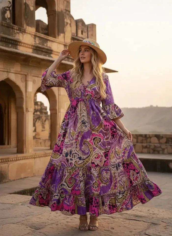 Indian Cotton Cardigan Women Maxi beach Cover up Hippie Summer Party Wear Dress Handicraft Trend
