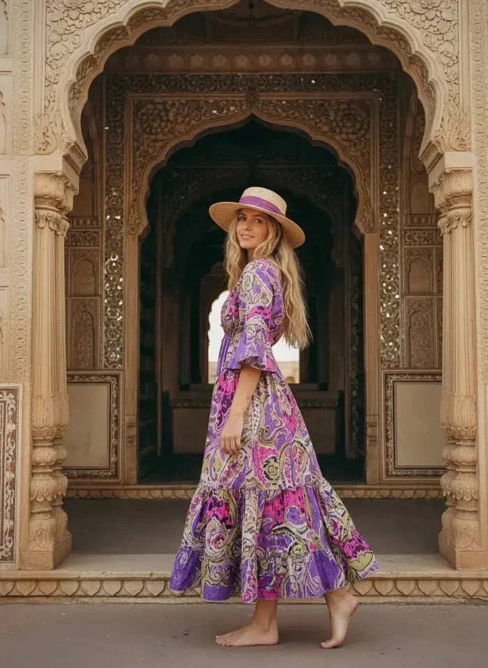 Indian Cotton Cardigan Women Maxi beach Cover up Hippie Summer Party Wear Dress Handicraft Trend