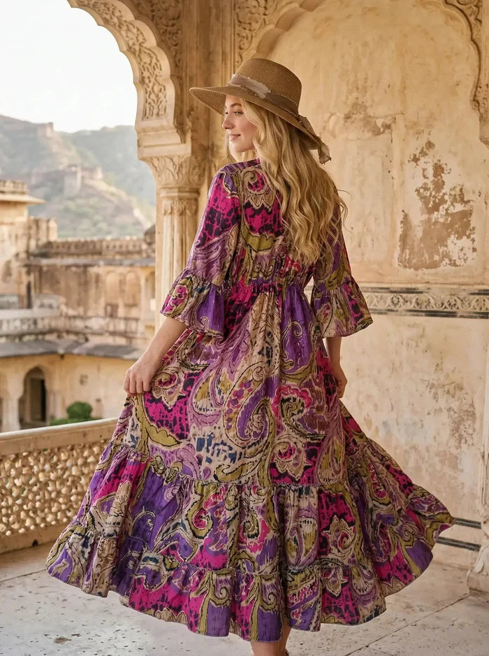 Indian Cotton Cardigan Women Maxi beach Cover up Hippie Summer Party Wear Dress Handicraft Trend
